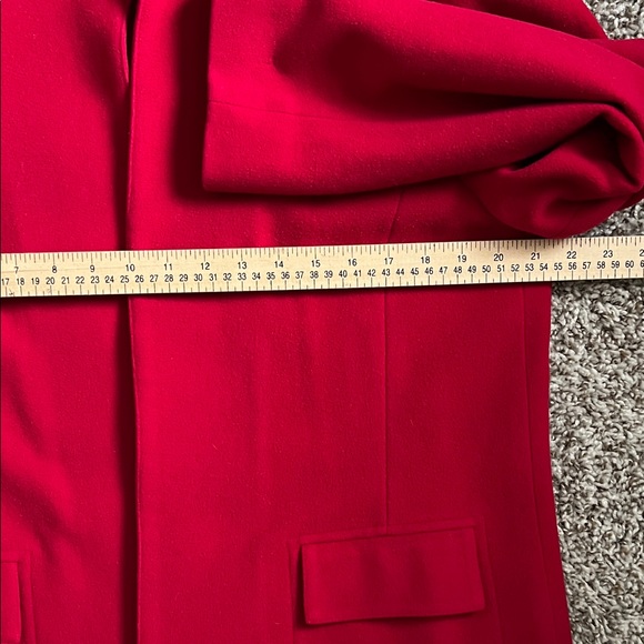TAMOTSU Wool and Cashmere Blend Open Front Red Blazer Jacket in Size 16 - Picture 8 of 11